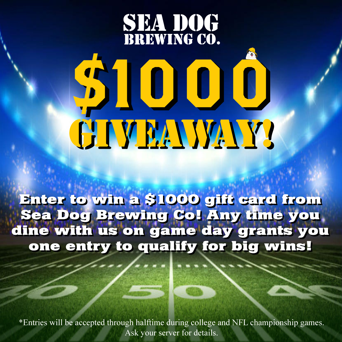 Sea Dog Brewing to Give Away $2,000 in prizes this season!