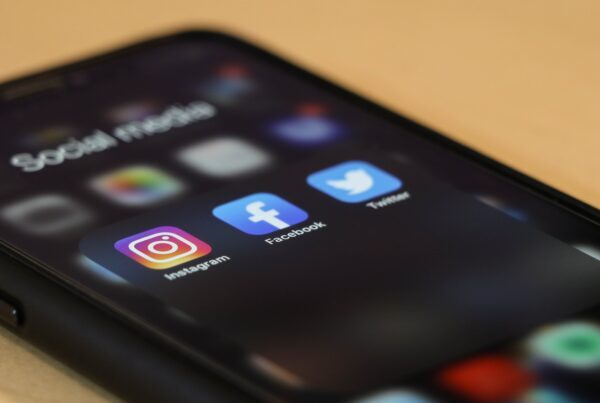 social media icons on a phone